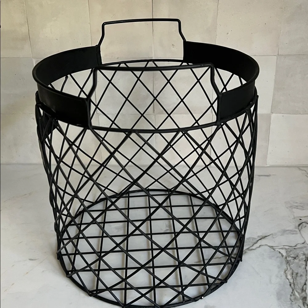 Magnolia Home By Joanna Gaines Black Metal Farmhouse Industrial Badket